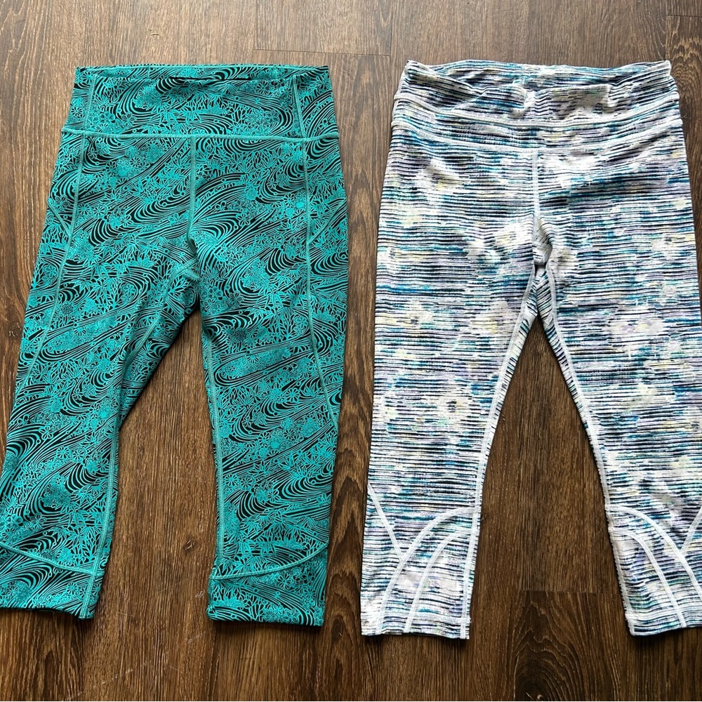 2 Pair lululemon capri leggings - women’s size 8